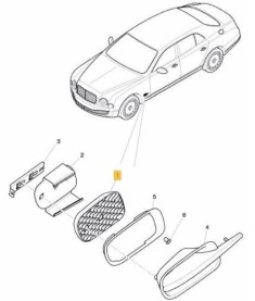 Alt Text Tag: Bentley Mulsanne Fender Cooling Air Grill 3Y5821169 Genuine OEM