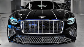 Bentley GT Azure Vertical-Vaned Chrome Grille Gloss Black Matrix OEM 3SD853597CD