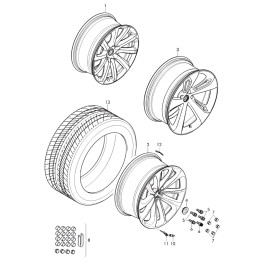 Bentley Bentayga 22-Inch Polished 5-Spoke Alloy Wheel 36A601025H