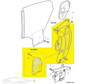 Genuine Bentley Continental GT Rear Right Window Regulator 3W0839398N Coupe 2004-2011