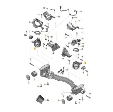 Bentley Mulsanne Active Engine Mounts Set 3Y0199384B
