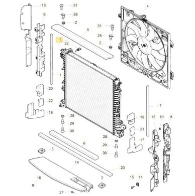 Bentley Mulsanne Coolant Radiator - 3Y0121254A