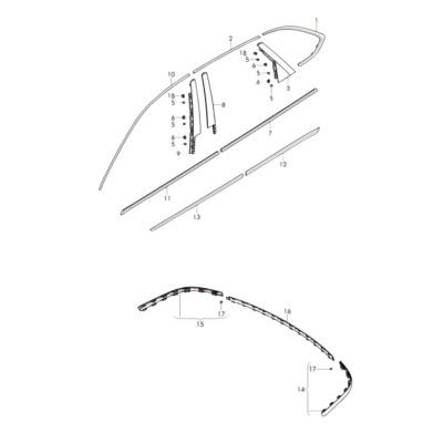 Bentley Bentayga Right Front Door Window Frame Trim 36A853986A