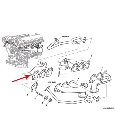 Rolls-Royce Right Hand Front Exhaust Manifold PJ29428PA